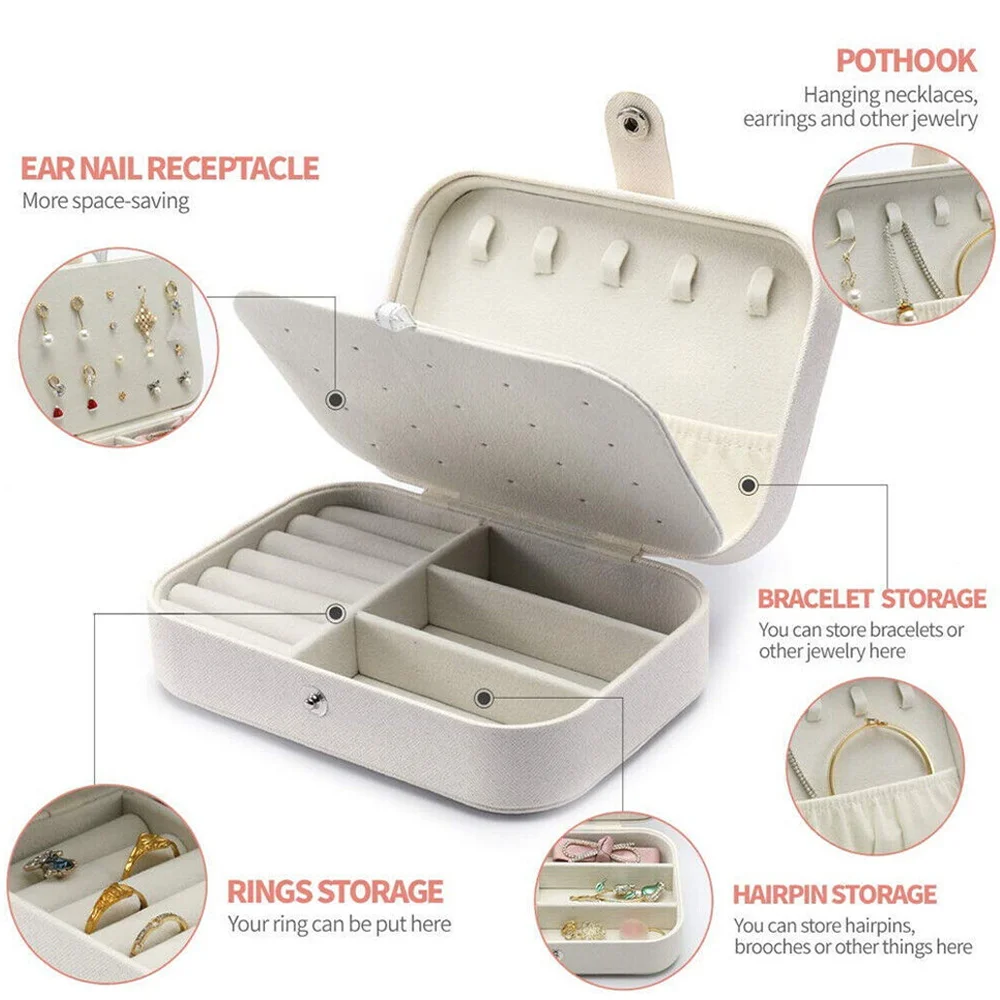 New PU Leather Jewel Make Up Makeup Jewelry Box Portable Waterproof Jewelry Earrings Storage Box Mom Series Printing Pattern