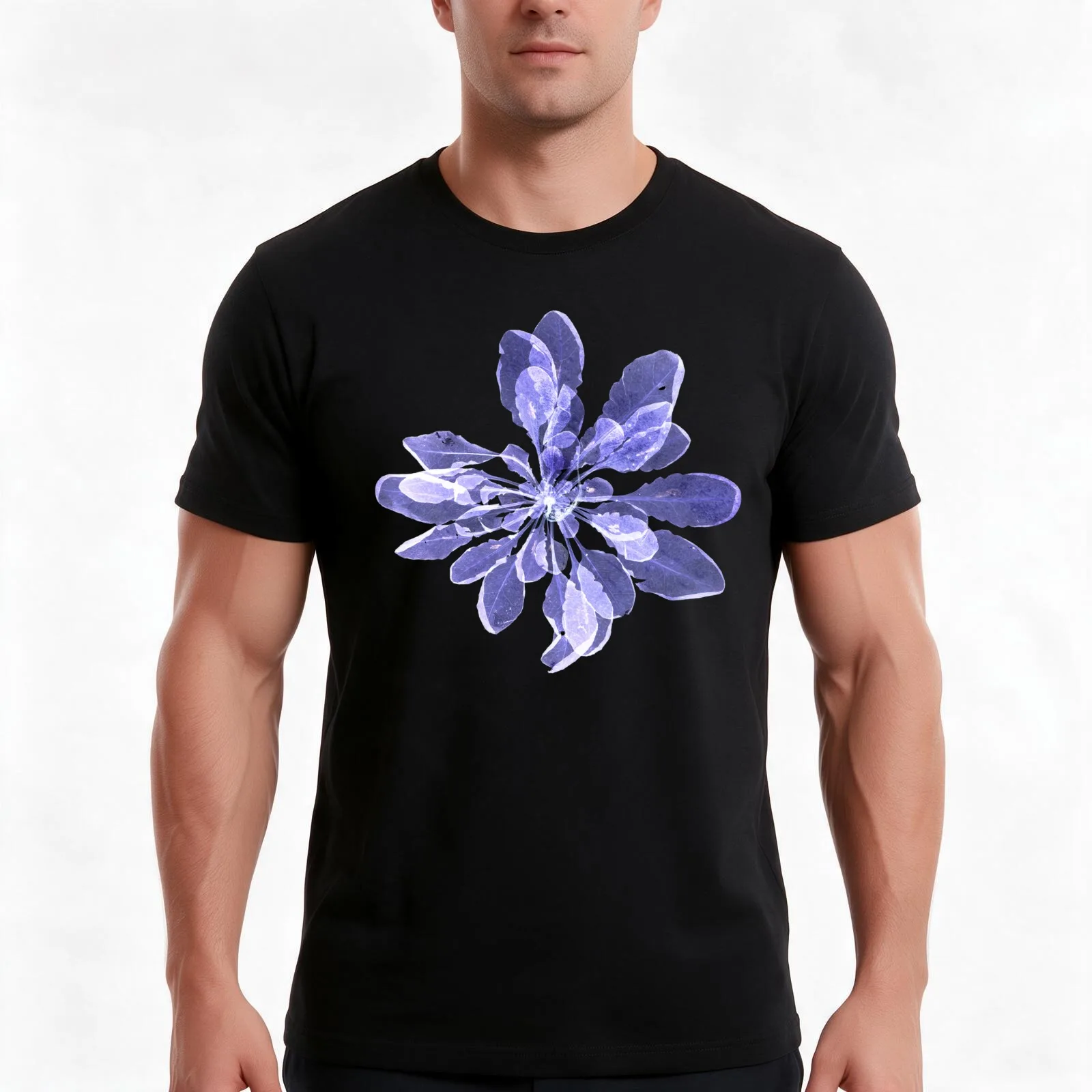 Arabidopsis thaliana scan T-Shirt, Summer Casual Cotton Tee, Oversized Streetwear Tops, Vintage Graphic Print, Unisex Men Women