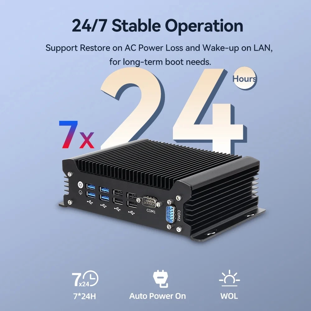 كمبيوتر صناعي بدون مروحة إنتل i5-1335U 1235U Windows11/10 Linux 2x COM RS232 2x جيجابت إيثرنت 8XUSB 1xMini PCIe لواي فاي 4G LTE #5