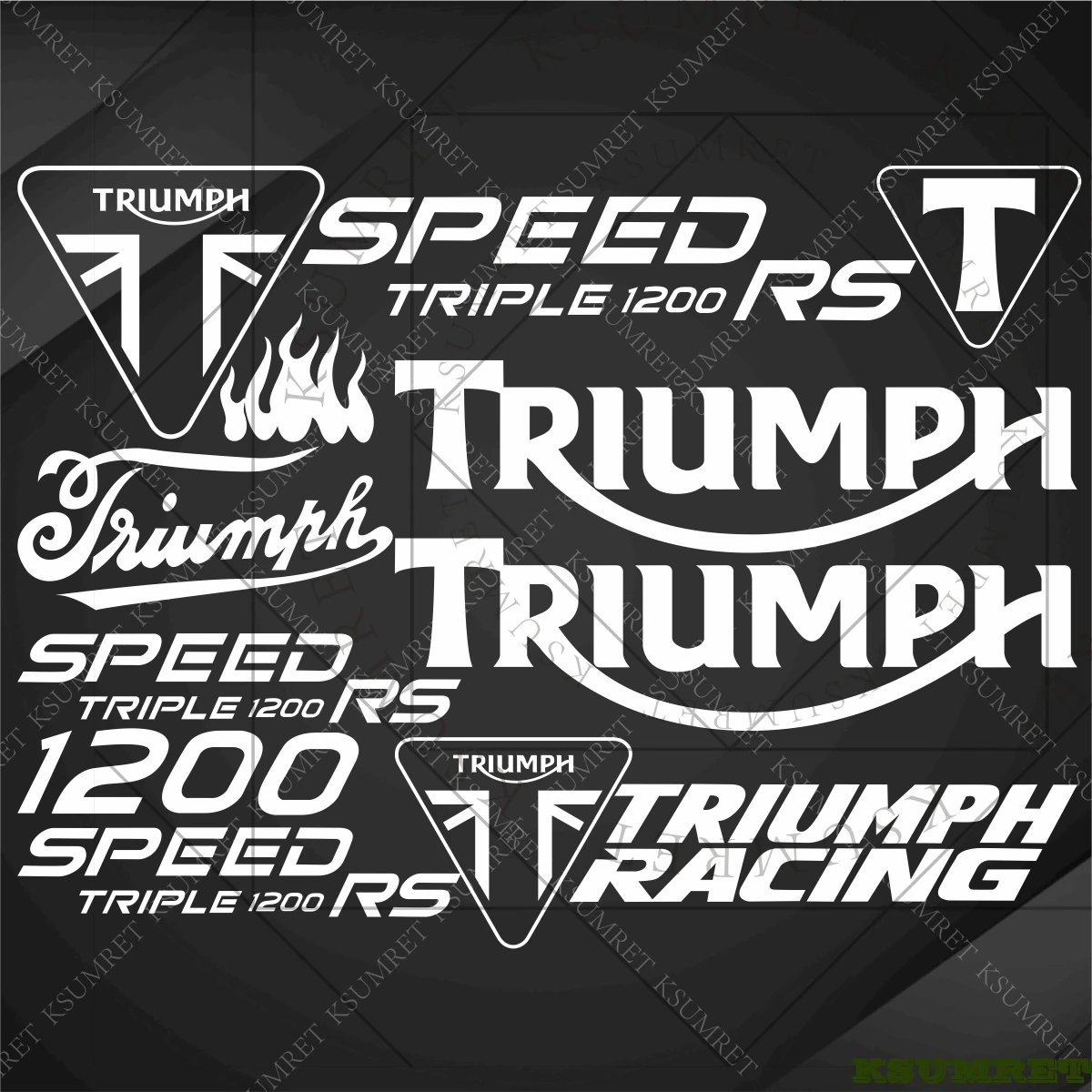 

Наклейки для мотоциклов Triumph SPEED TRIPLE 1200 RS, аксессуары, гоночный логотип, наклейка на бак, эмблема, водонепроницаемая, для самостоятельного изготовления