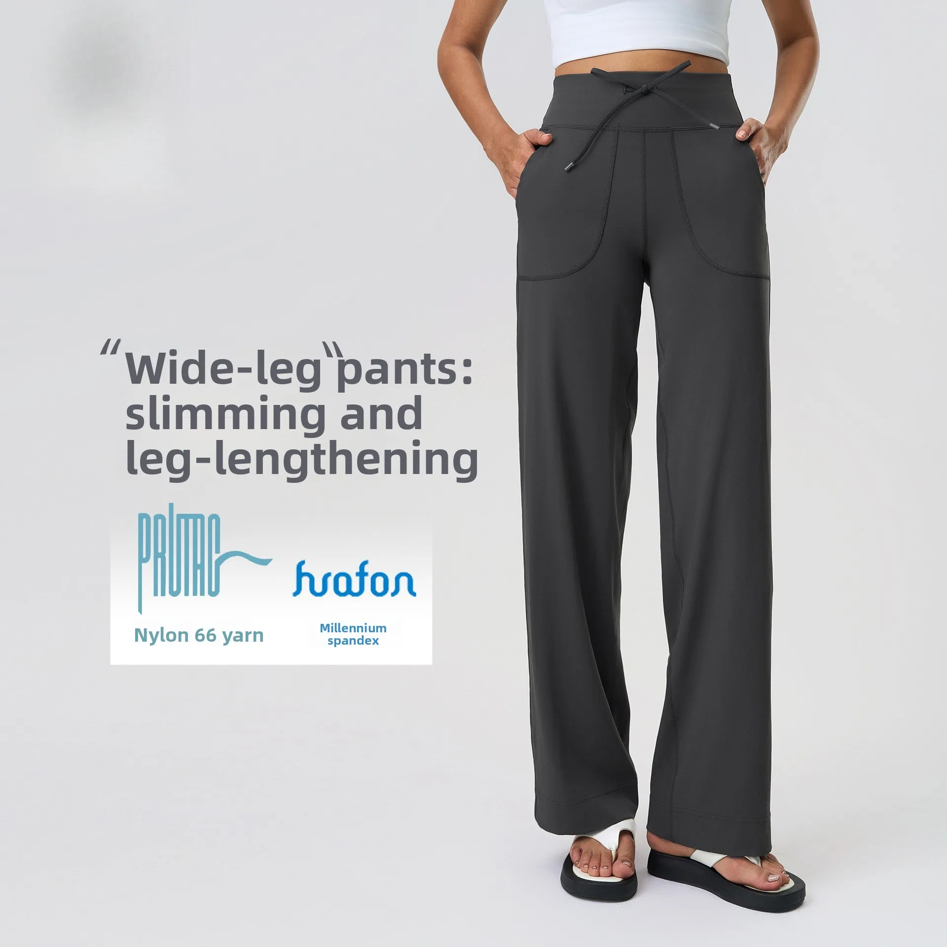 

Широкие брюки Double 6 Zero Sense с большими карманами для фитнеса и йоги, женские спортивные повседневные брюки 2026