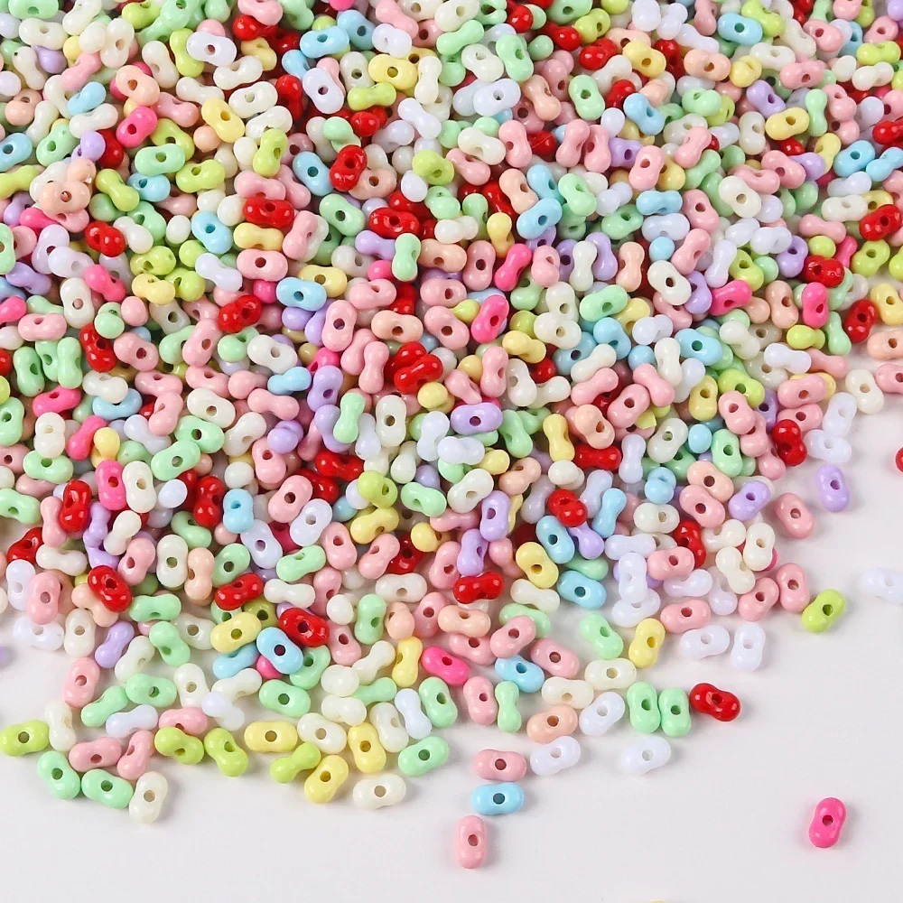 Acrylic Peanut Seed Beads Candy Color Charms Loose Beads 4x6mm For Jewelry Making DIY Necklace Bracelet Craft Accessories