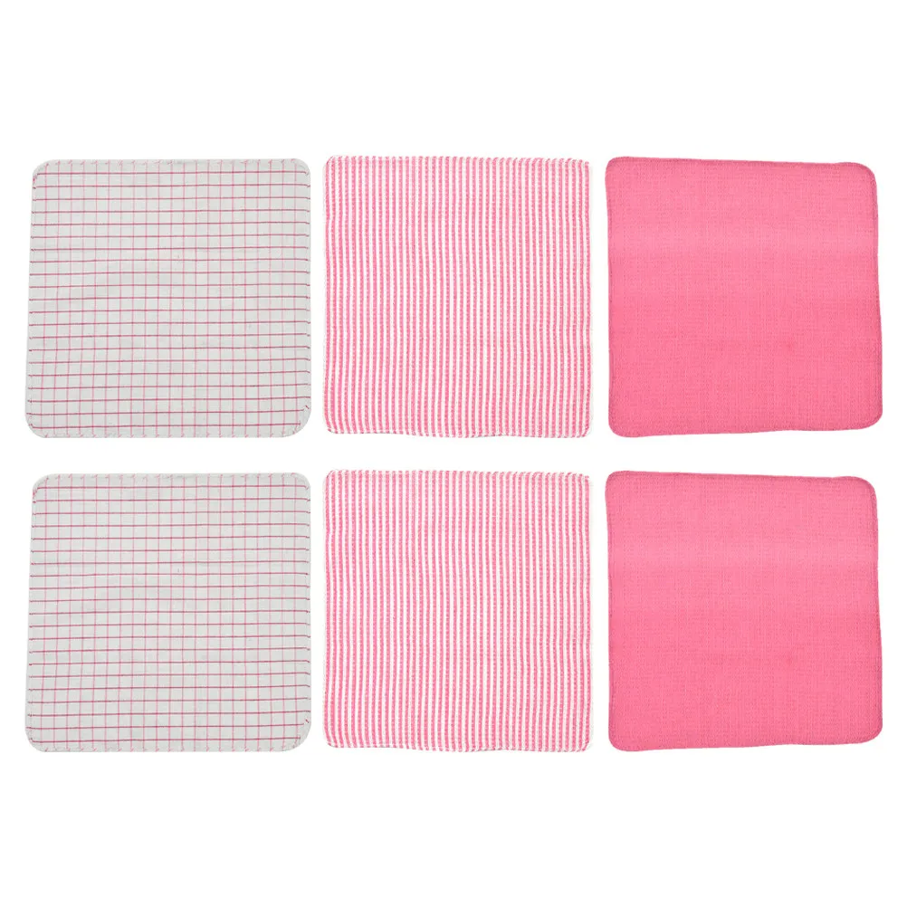 

6Pcs Super Absorbent Kitchen Dish Towels Cotton Yarn Dishcloth Set Reusable Scouring Towel for Dishes Bowls Pans Decorative Gift