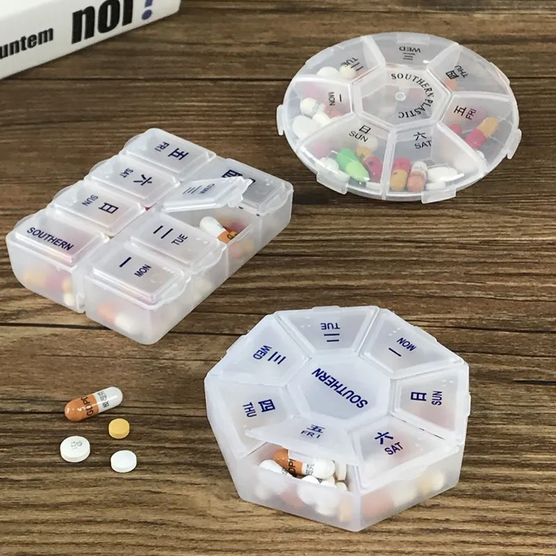Portable Elderly Medicine Reminder Box Creative  Pill Organizer Compact Weekly Dose Splitter Convenient Carry-On Medicine...