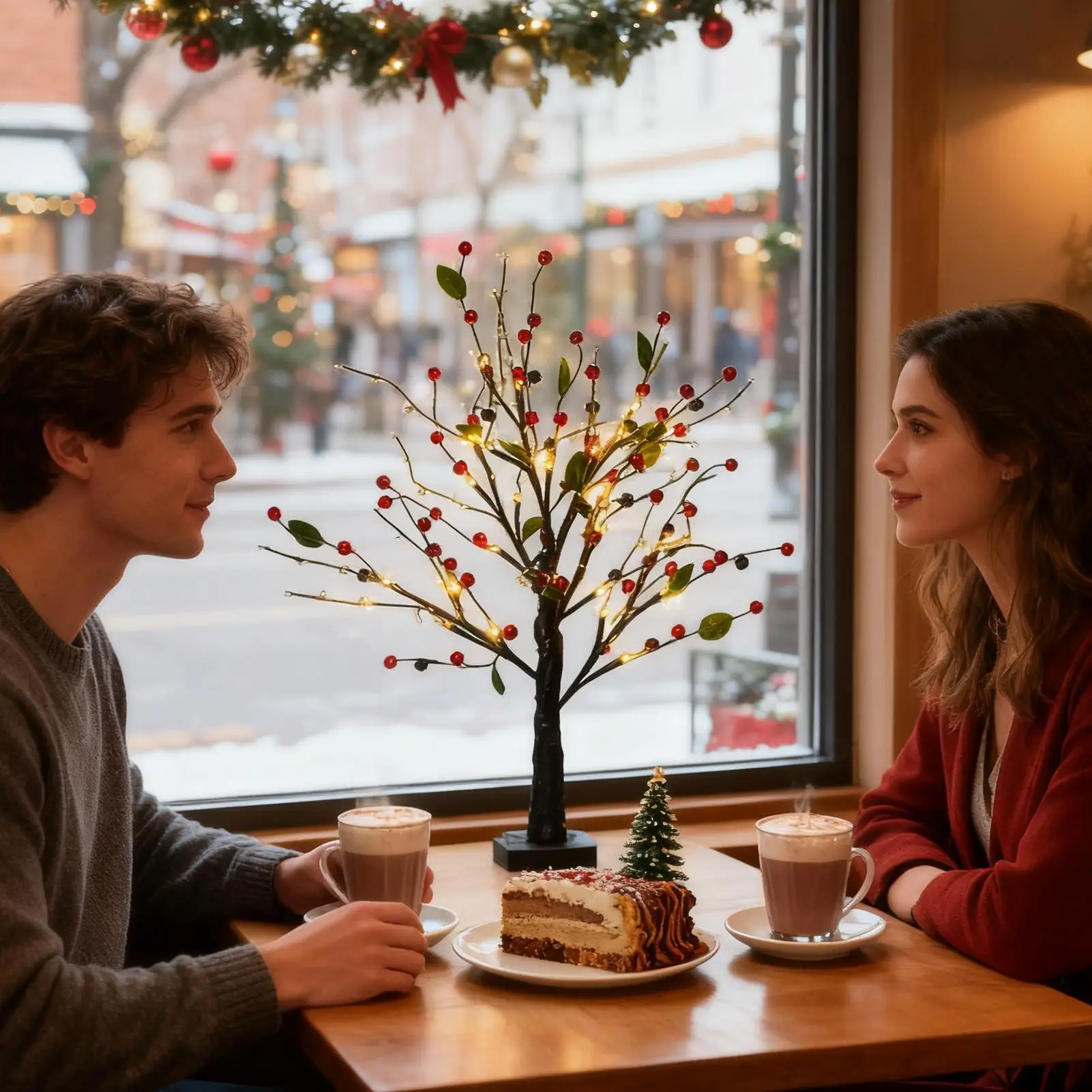 

Красная ягода, дерево с подсветкой, Рождественский декор, праздничная елка, центральная часть стола для квартиры, ресторана, планировщики событий, столовой