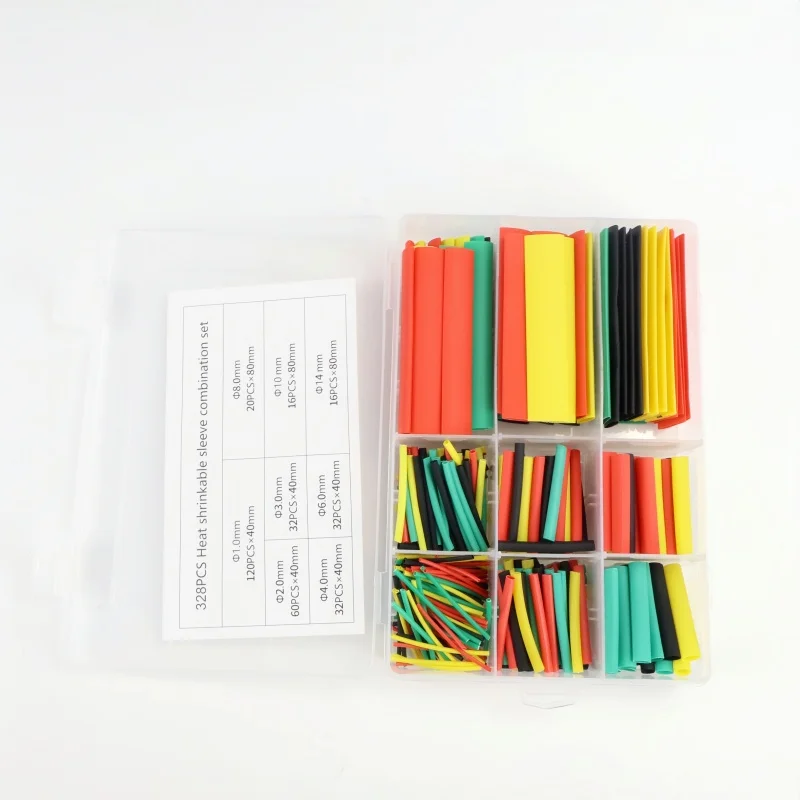 328/580PCS Colored Heat Shrink Tube Kit; Heat Resistant Pipe; Electrical Connection Cable Insulation Tube Protector