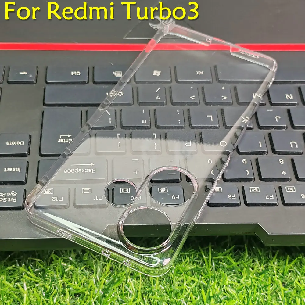 Per Xiaomi POCO F6 Redmi Turbo 3 custodia Crystal Hard PC Full Cover Clear Camera Protect Back Shell