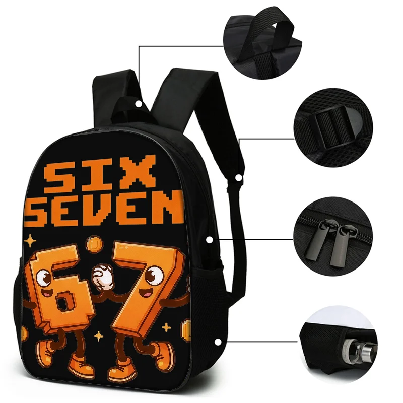 3PCS Numbered 6&7 Pattern Backpack Set | The Perfect Choice for School & Travel