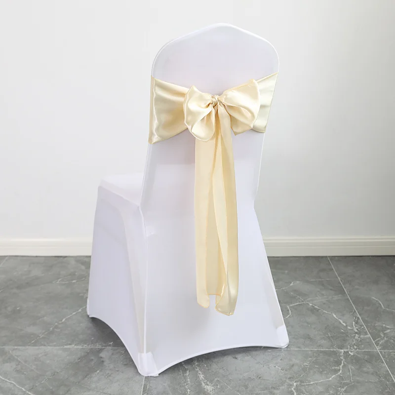 Wedding Decoration Chair Satin Sash Bow Tie Self-Tie 10 Pieces Per Lot Plain Solid Colour Birthday Party Festival Hotel Holiday
