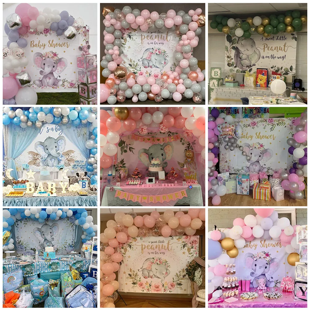 เด็ก1st วันเกิดช้างฉากหลังสำหรับถ่ายภาพทารกแรกเกิด Baptism Safari Party One ถ่ายภาพพื้นหลัง Photozone