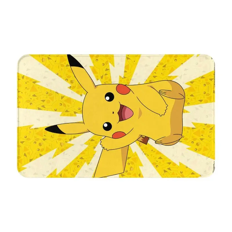 Custom Cartoon Animation Pokemon Pikachuv Doormat Mat Anti-Slip Bath Kitchen Balcony Rug Carpet 40*60cm