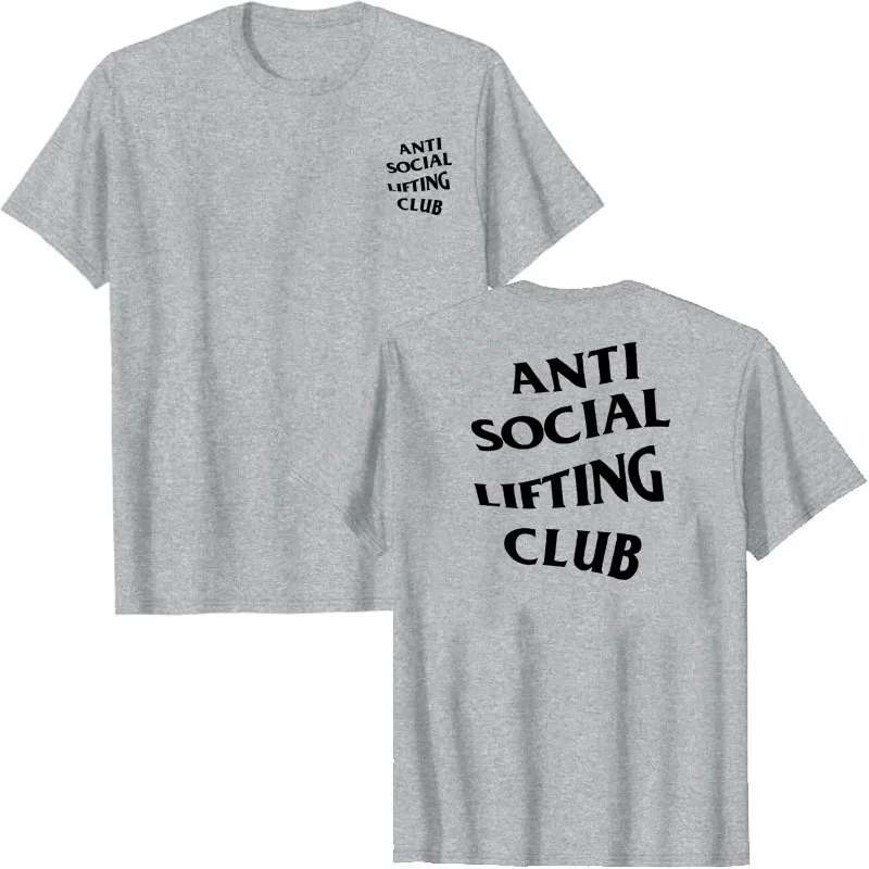 Anti Social Lifting Club T-Shirt Exercise Fitness Sports Letters Printed Sayings Graphic Tee Tops Basics Short Sleeve Blouses