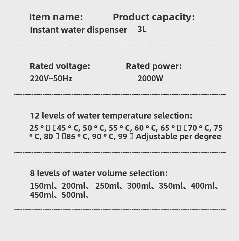 家庭用急速加熱ポータブル卓上型直飲み式ウォーターサーバー、インテリジェントインスタント温水ディスペンサー