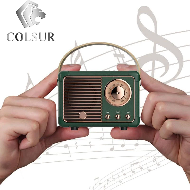 

Portable Retro Hifi Stereo Bluetooth V5.0 Speaker Classical Wireless Vintage Speaker 360 Sound Decoration Music Player Travel