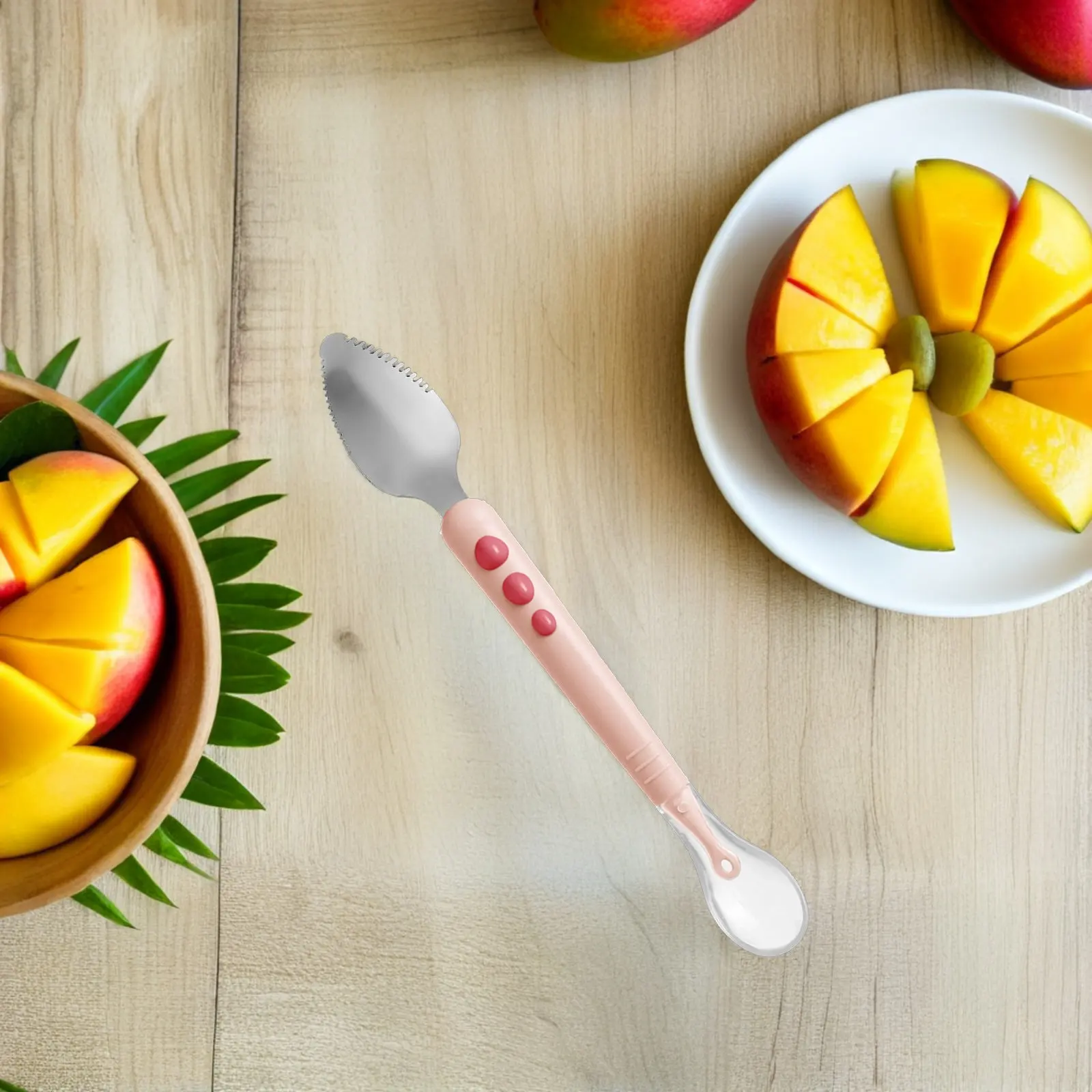 

Двухсторонняя силиконовая ложка для малышей, портативная, компактная, для прикорма фруктовым пюре, для обучения самостоятельному приему пищи, для малышей, для грейпфрута