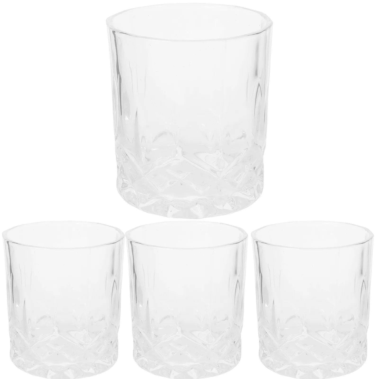 

4Pcs Carved Wine Cups Delicate Whisky Glasses Household Multi-Function Bar Supply Set Whisky Cup Multi-Function Wine Cup