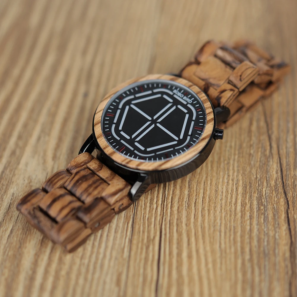 Wood Digital Watch Men Night Vision Wooden Watches LED Time Display BOBO BIRD Top Brand Wood Gift Box relogio masculino