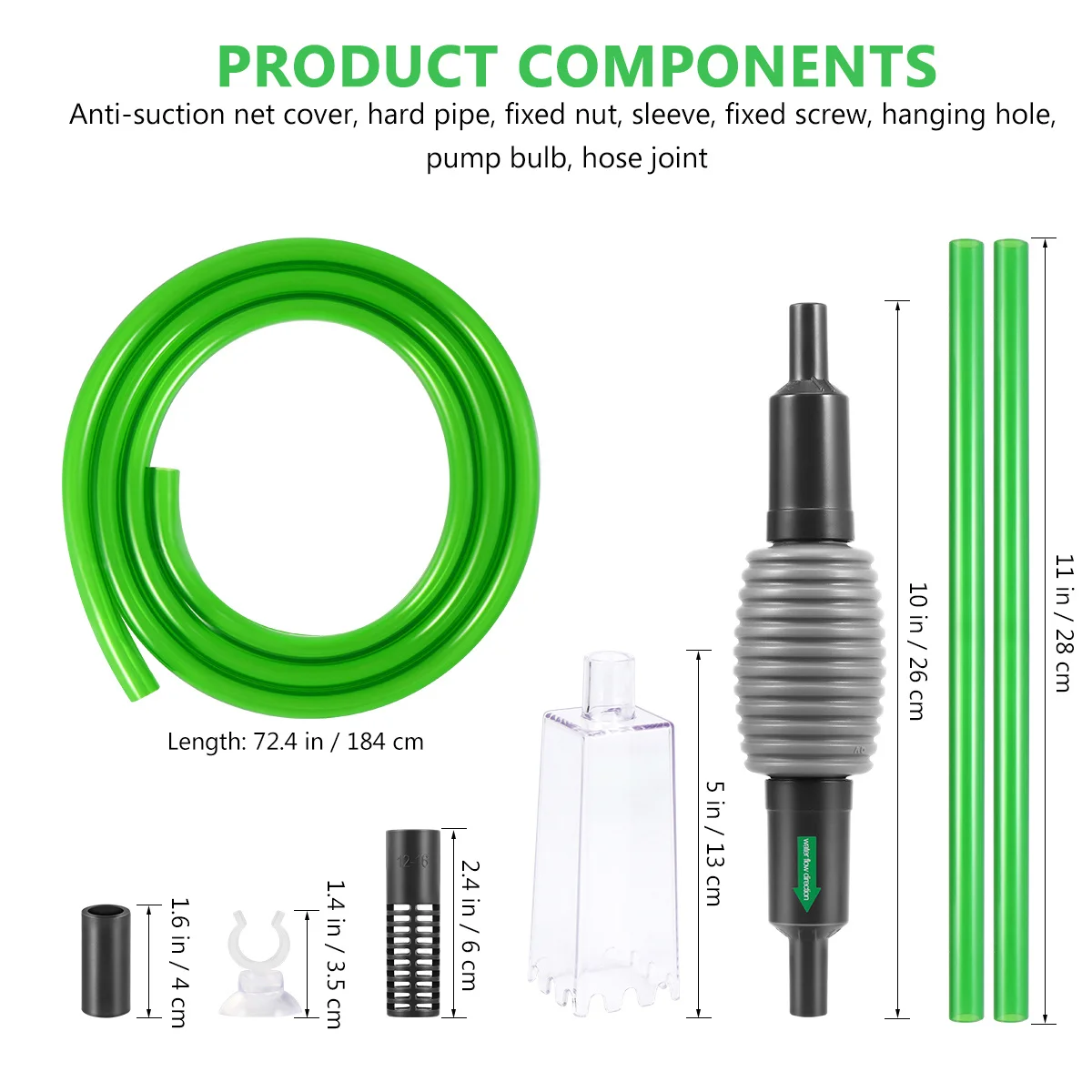 

1Pcs Gravel Siphon Vacuum Pump for Aquarium Fish Tank Water Changing Kit with Detachable Nozzle Fish Safe Design