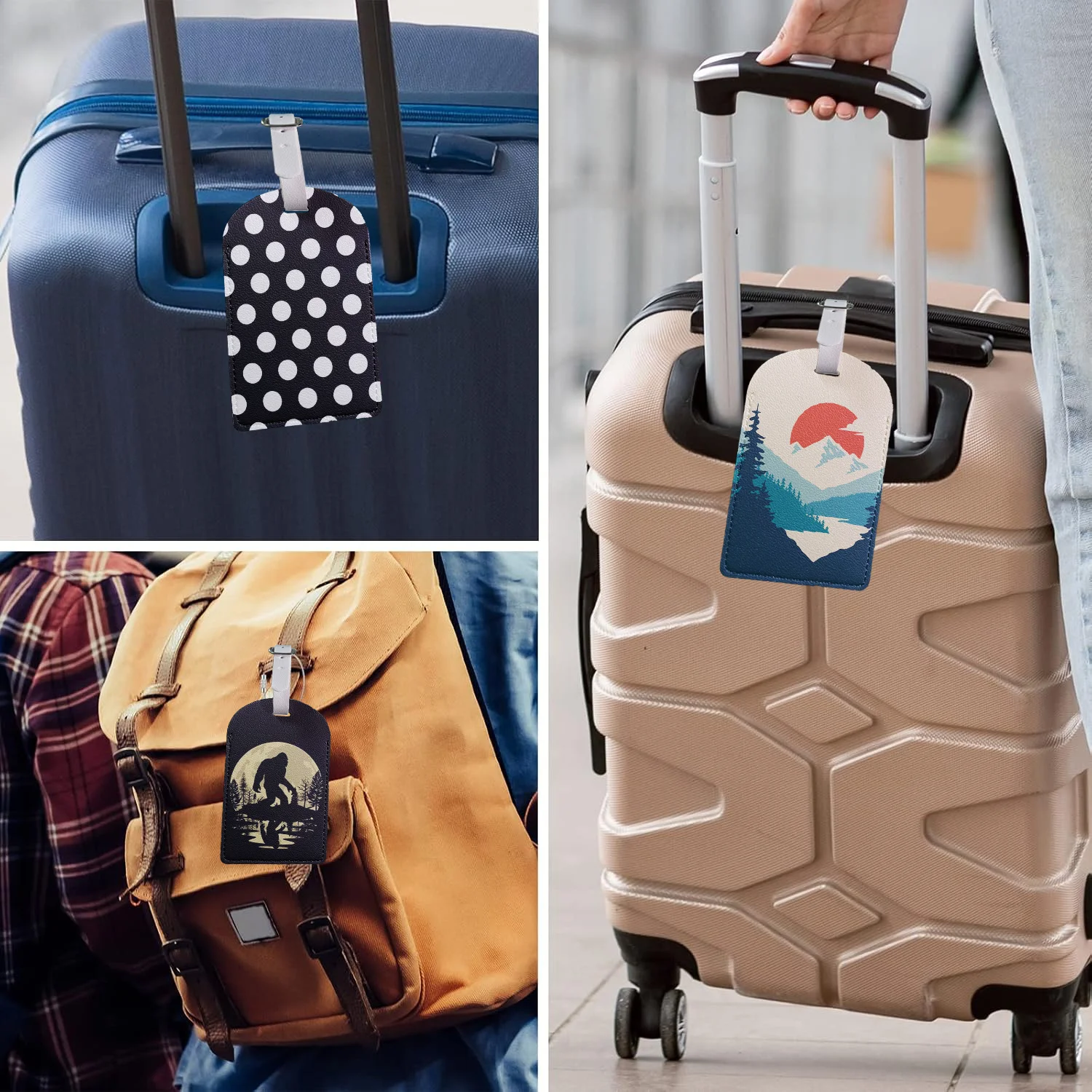 Mountain Moon Forest Luggage Tags Personalized Airplane Travel Practical Accessories Cruise Travel Suitcase Tag Anti Lost
