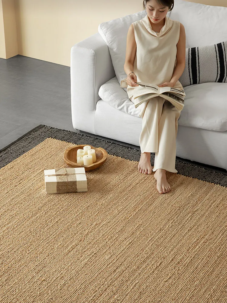 LH carpet jute hand-woven 0 glue simple living room bedroom dirt-resistant household floor mat