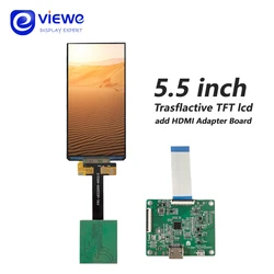 Transflective TFT LCD 5.5 Inch 720*1440 MIPI Sunlight Readable LCD Module with 20p to 40p HDMI Adapter Board