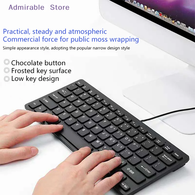 [W]USB Interface Mini Ultra Thin Portable Wired Keyboard For Notebook PC Computer Smart TV
