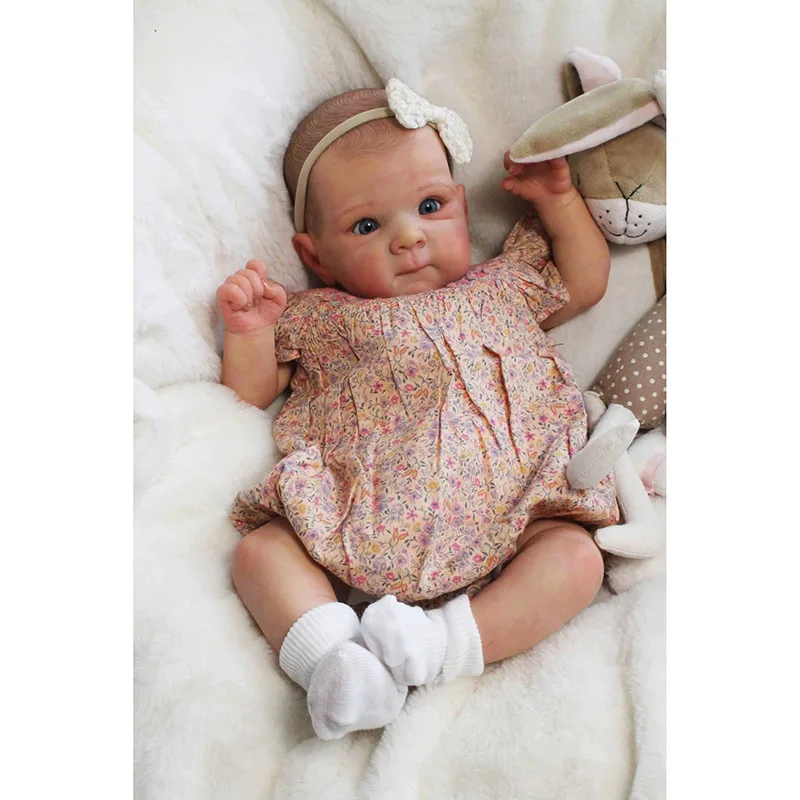 Bettie – poupée Reborn en coton doux de 45cm, avec cheveux peints, peau 3D faite à la main, poupée mignonne pour fille