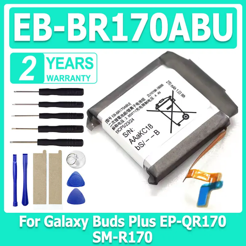

Аккумулятор EB-BR170ABU 42 мм 270 мАч для Samsung Galaxy Buds Plus EP-QR170 Отсек для наушников Аккумулятор SM-R170 + бесплатные инструменты