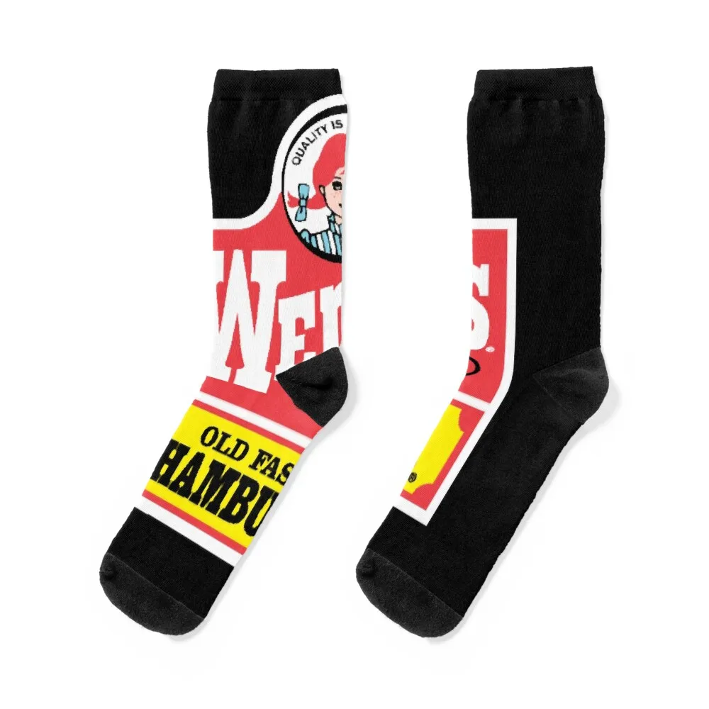 

Wendy's retro old Fashioned Hamburgers Socks cute designer brand gym loose Mens Socks Women's