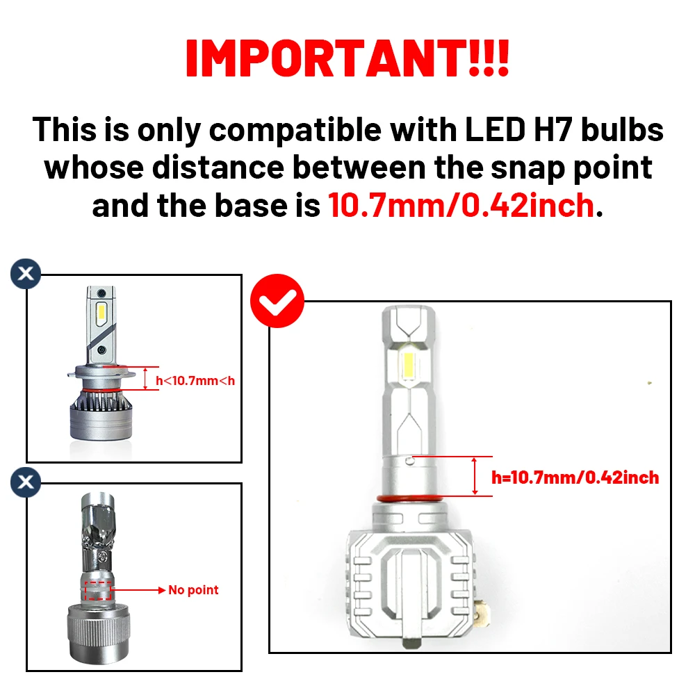 Base do bulbo do redutor do farol LED, adaptador do soquete do farol, Hyundai Santa Fe i30 2021 + i40 Kia Ceed Optima Sportage, H7, 2pcs