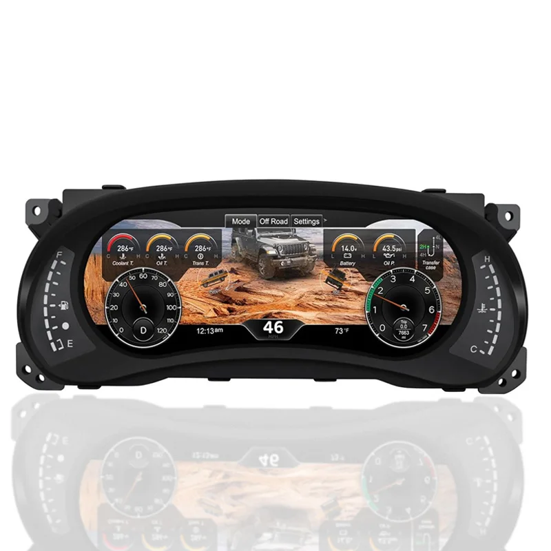 

Digital Instrument Cluster Speedometer Dashboard for Jeep Wrangler JK 2011-2017 - 12.3'' HD Anti-Glare Screen, Easy Installation