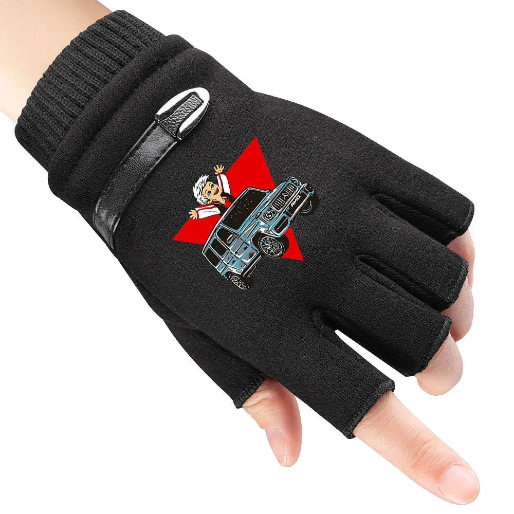 2022 NEW мерч а4 Men Woman Gloves A4 Lamba Print Fingerless Gloves Warm Knitted Gloves Outdoor Men Bicycle Gloves