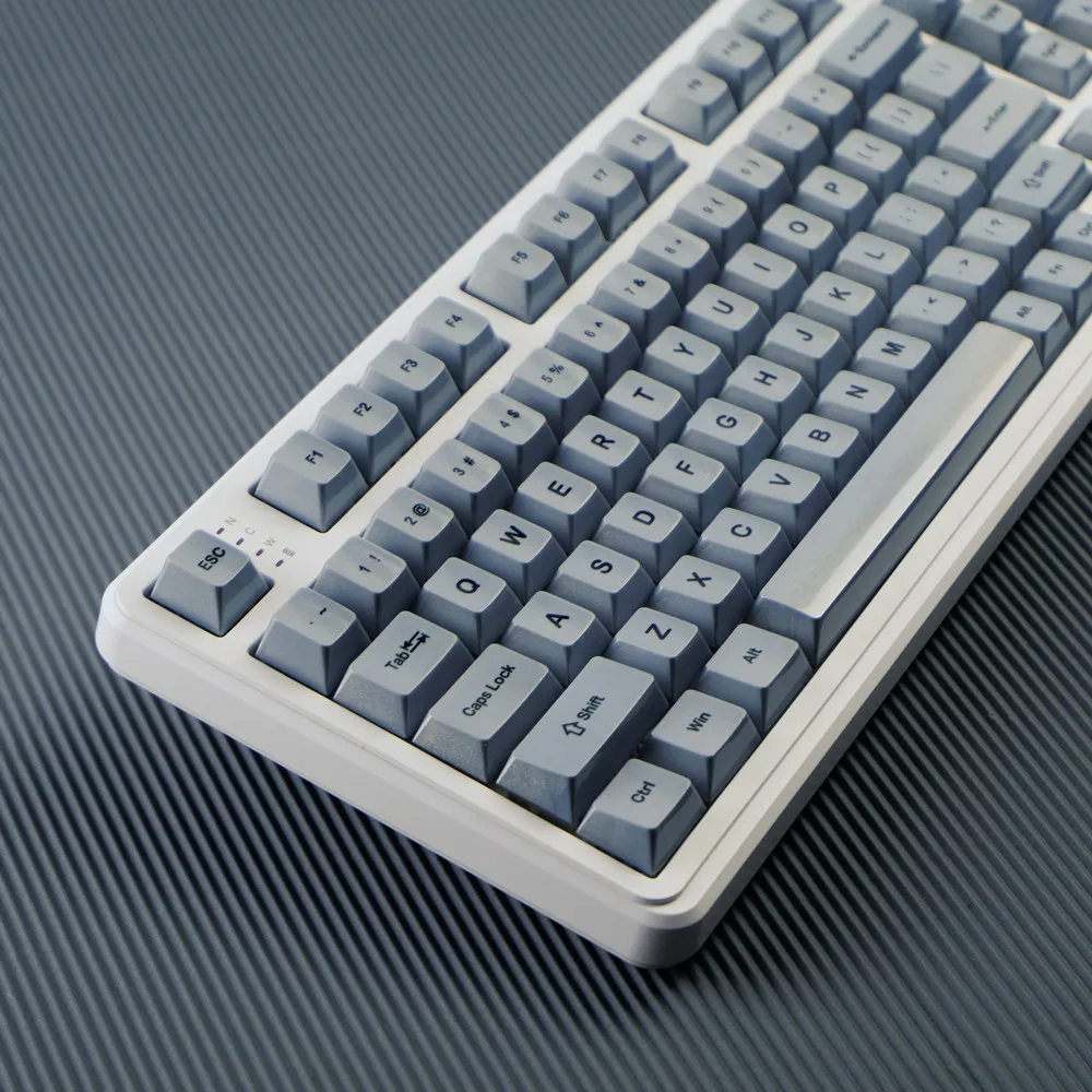 

124 клавиши, металлические серые колпачки для клавиш, сублимационный материал PBT, набор колпачков с вишневым профилем для переключателя Mx, серебряный комплект, механическая клавиатура