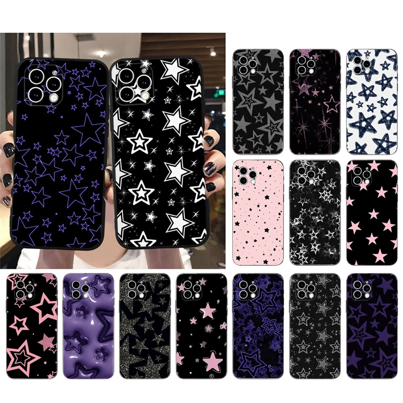 

Stars Pattern Phone Case For iPhone 16 15 14 13 12 11 Pro Max Plus Mini
