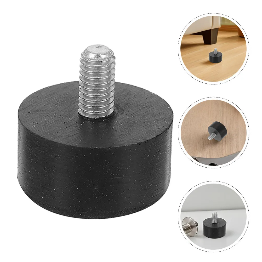 12Pcs M6 Threaded Adjustable Rubber Furniture Levelers Screw-on Leveling Feet for Tables Chairs Sofas Cabinets Beds Noise