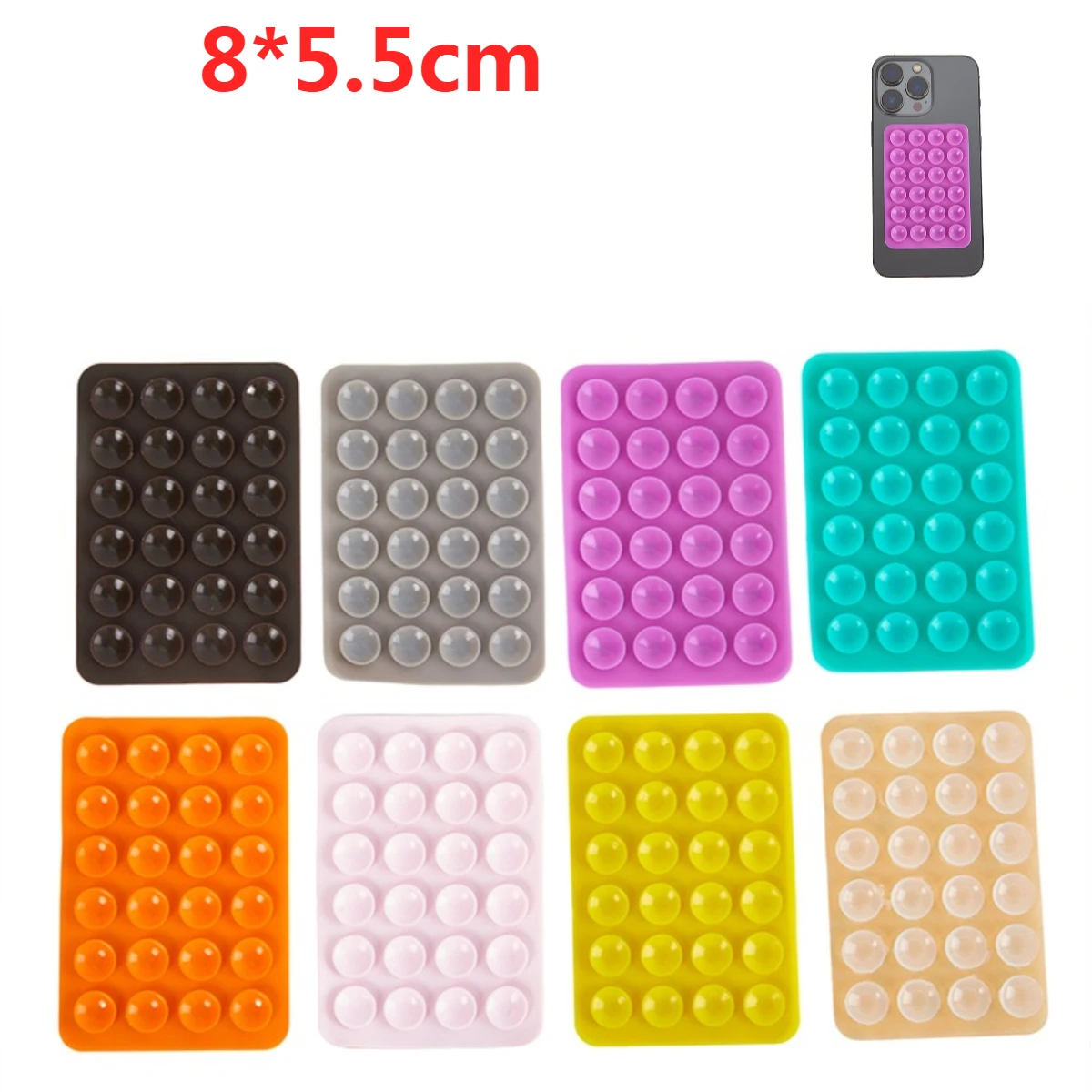 1pc Double Side Silicone Suction Pad For Mobile Phone Fixture Suction Cup Backed 3M Adhesive Rubber Sucker Pads For Fixed