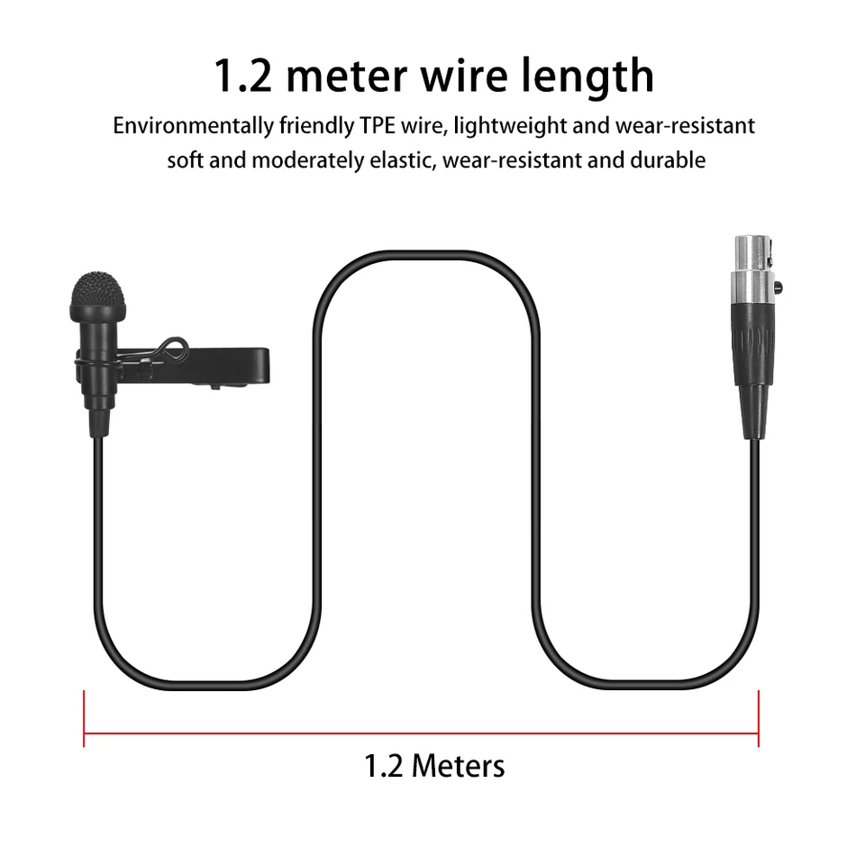Micrófono de solapa omnidireccional IiiMymic para transmisor inalámbrico Shure, XLR de 4 pines TA4F, para salas de reuniones, video 6