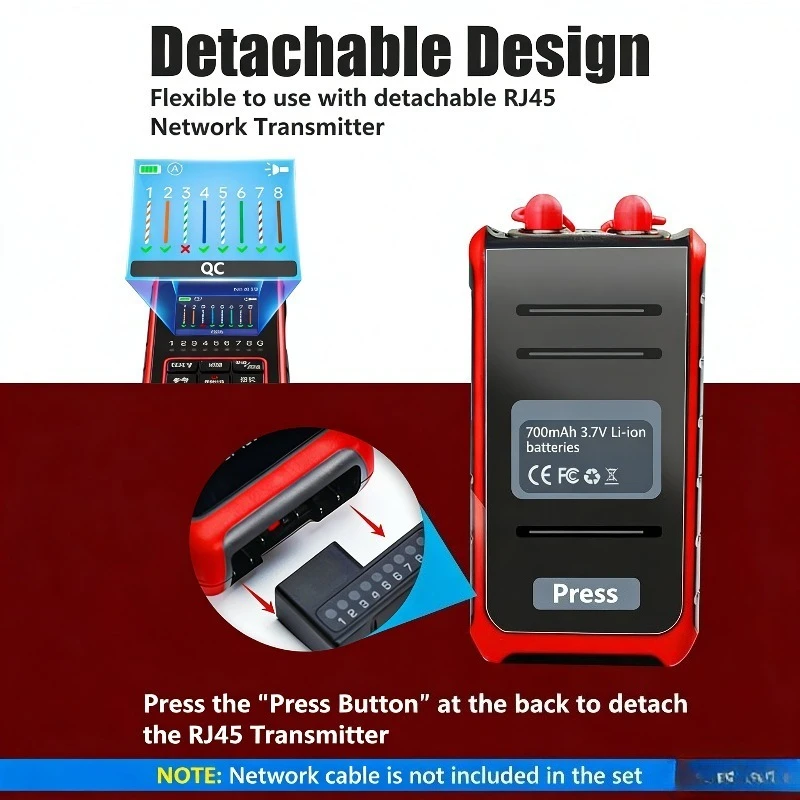 NOYAFA NF-916 4 In1 Network Cable Tester Optical Power Meter FC/SC/ST Universal Interface RJ45 RJ11 CAT5 CAT6 Continuity Test Wi
