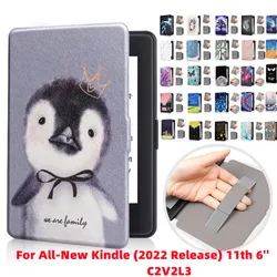 Cute Smart Case for All-new Kindle 2022 Release 11th Case for 6 Inch 11th Generation 2024 RS23CV C2V2L3 E-book HandStrap Cover