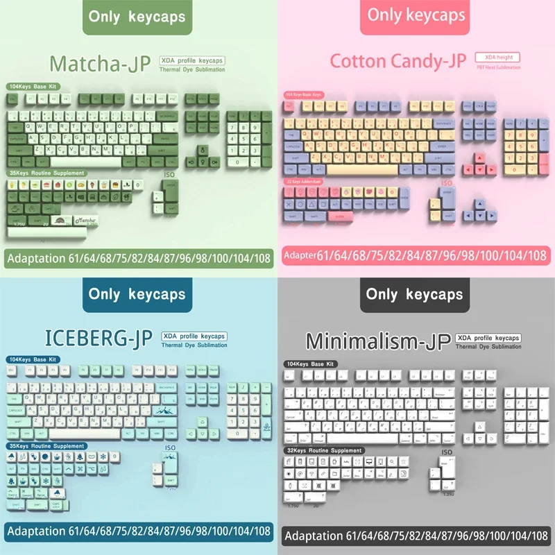 

Japanese Keycap Set 139 Keys XDA Profile PBT Thermosublimation Gaming Keyboard Caps for MX Switch Mechanical Keyboard Keycaps