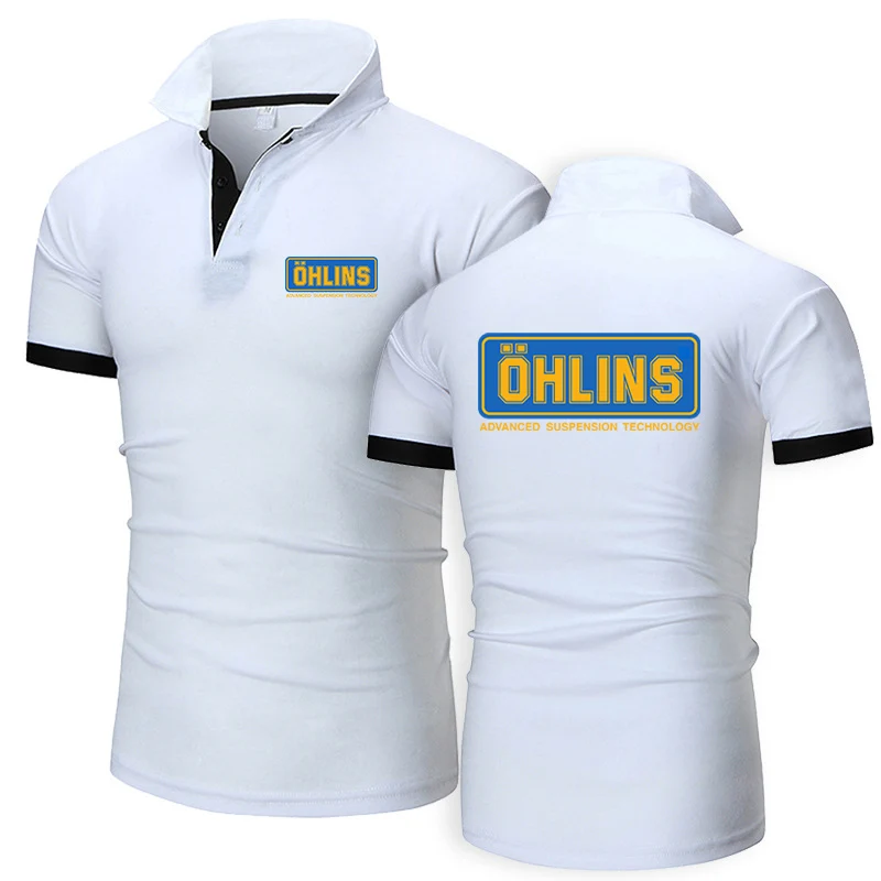 Ohlins Logo Print 2026 Summer Men's New Fashion Polo Shirts Comfortable Short Sleeves Harajuku Turn-down Collar Casual Sport Top