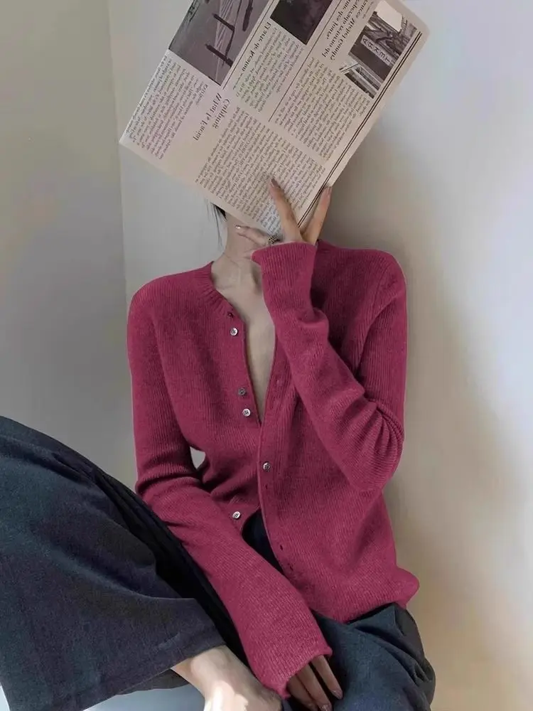 Pullover Pullover Strickjacken Damen Strickjacke Y2k Frau American Style Letterman Patch Border Campus College Preppy Academy Ol