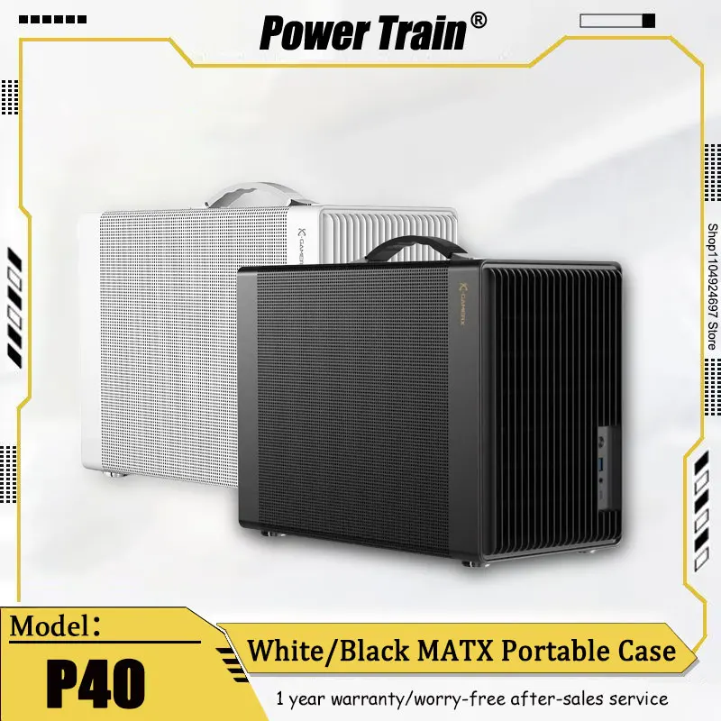 Power Train P40 MATX Case Desktop Computer Vertical Desktop Portable Host Case Mesh Breathable Graphics Card 350mm Length Limit