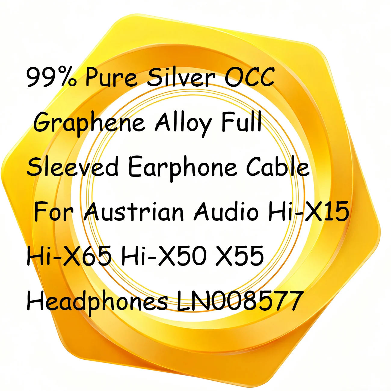 

99% Pure Silver OCC Graphene Alloy Full Sleeved Earphone Cable For Austrian Audio Hi-X15 Hi-X65 Hi-X50 X55 Headphones LN008577