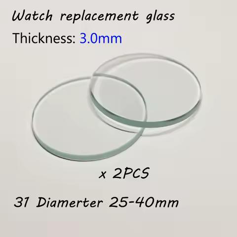 2pcs 3mm Thick Watch Crystal Mineral Glass Mirror Watch Parts 25mm - 40mm Diameter Round Watch Glass Watch Repair Tools