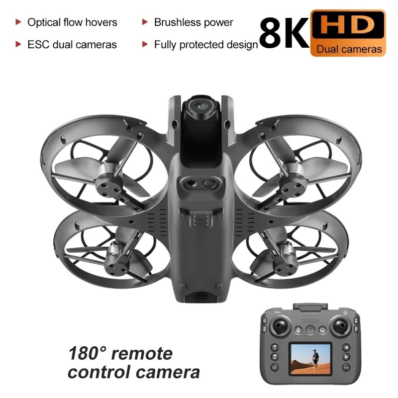 Intelligent Obstacle Avoidance Screen Remote Control Brushless Motor Drone 8K HD Camera Foldable Aerial Screen Dron Toy Gifts
