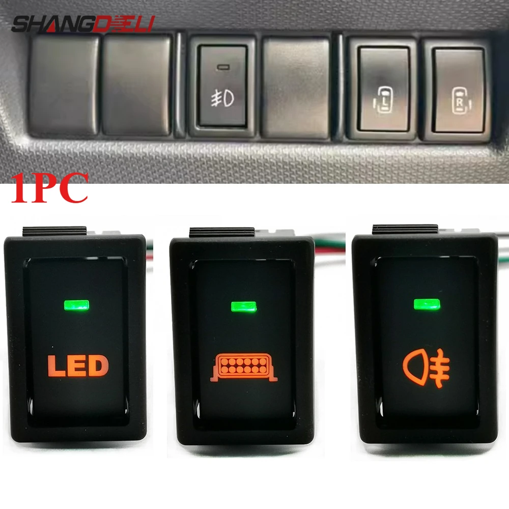 1 unidad DC12V apto para Suzuki Jimny Swift LANDY 2005-2010 luz antiniebla LED DRL potencia encendido apagado Radar foco interruptor botón con cable