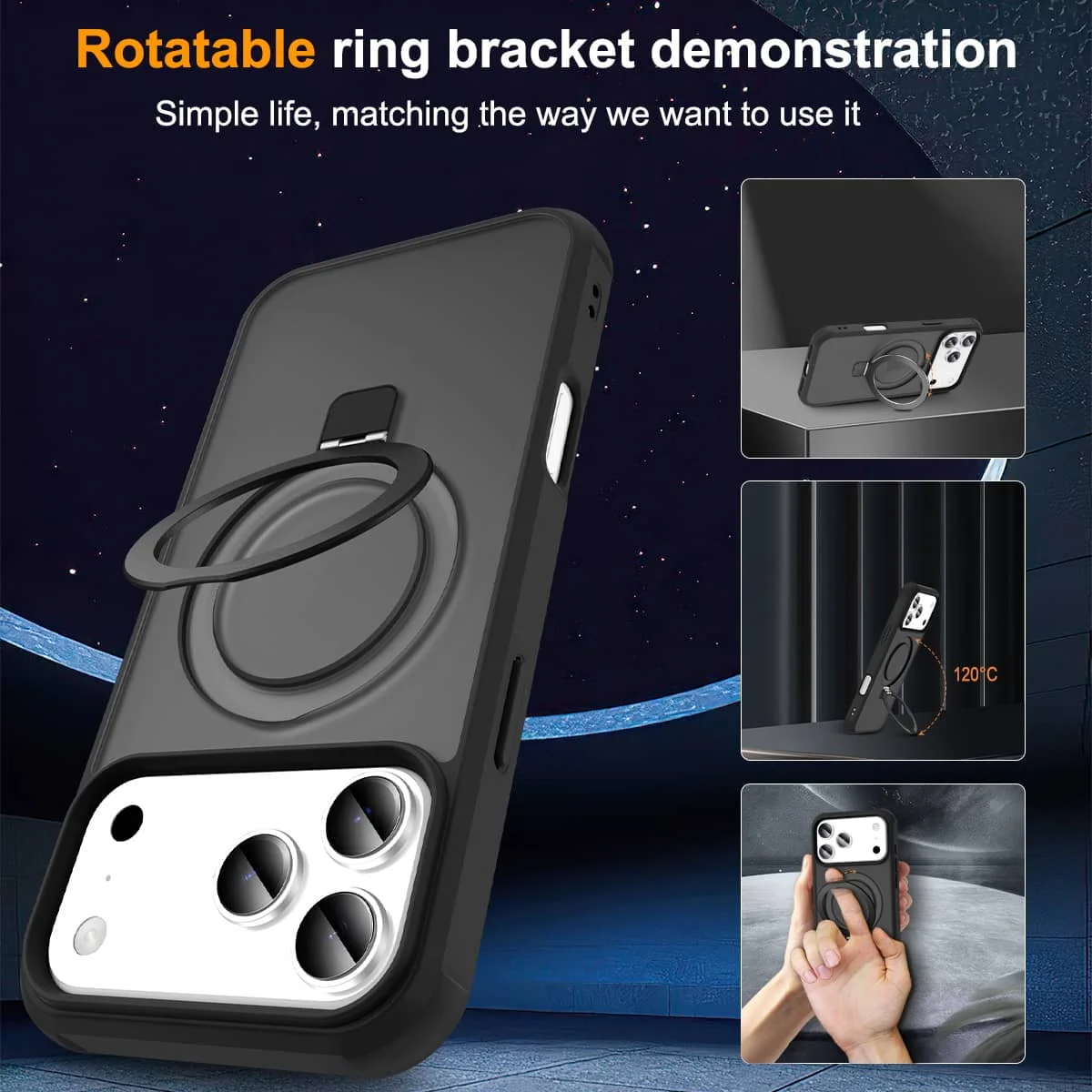 Magnetic For iPhone 17 Pro Max Air Case [Compatible With Magnetic] With Stand, Drop Protection] Shockproof Translucent Case