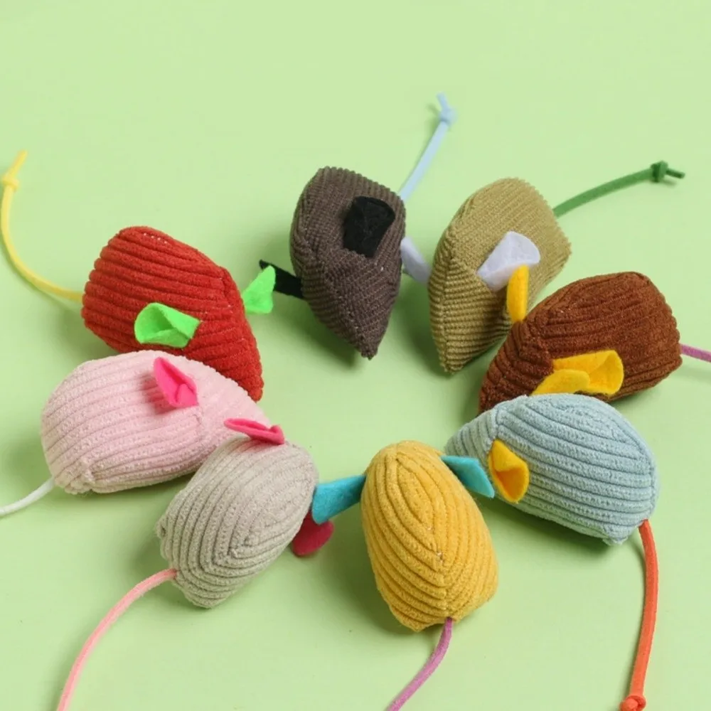 8pcs Funny Simulation Mouse Toy Bite-resistant Realistic Plush Kitten Toy Creative Interactive Cat Catch and Hunt Toy