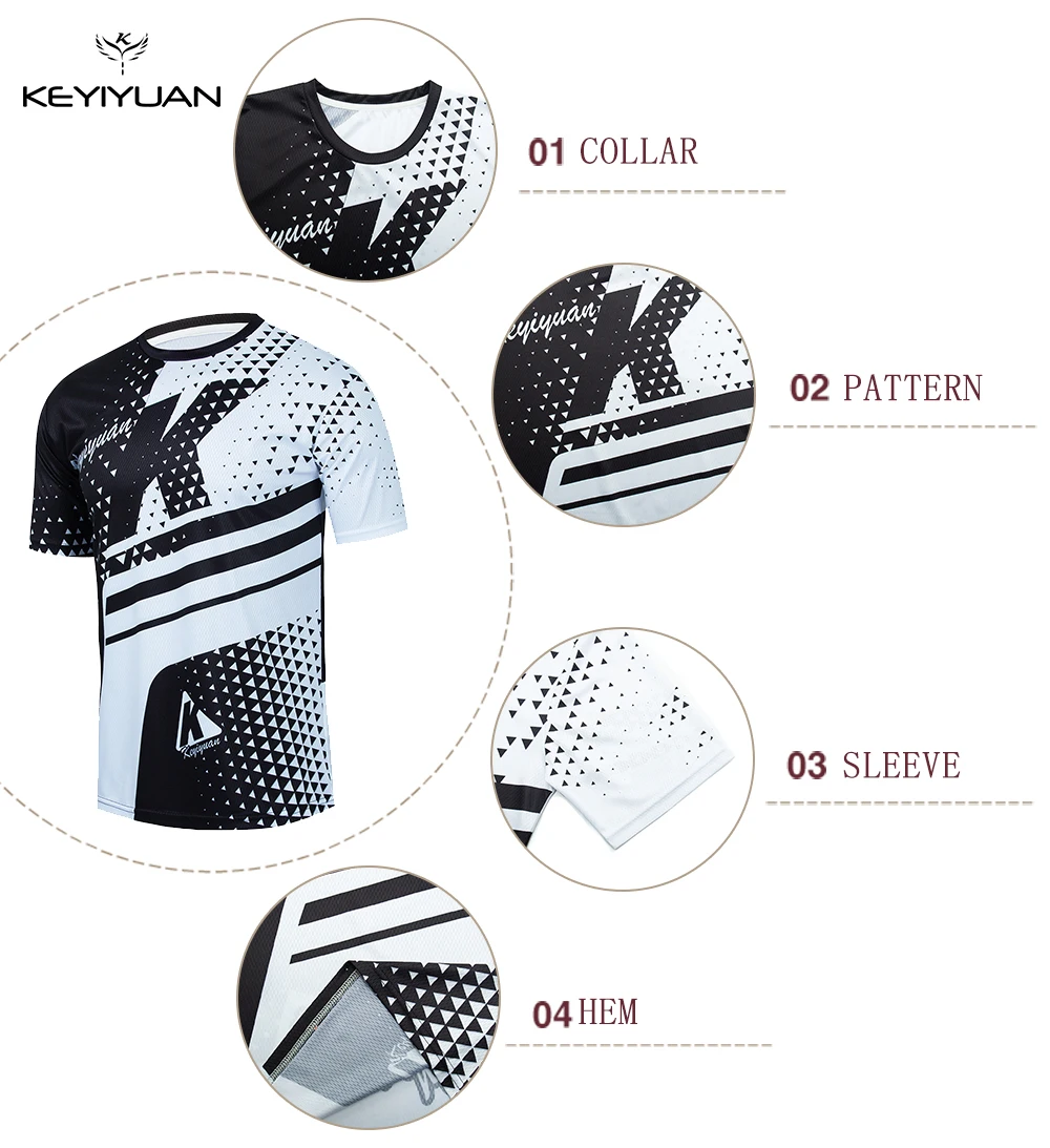 KEYIYUAN New Fashion Short Sleeve Jersey Motocross Shirt Men Downhill T-shirt Bike Clothing Tops Maillot Mtb Bekleidung Herren